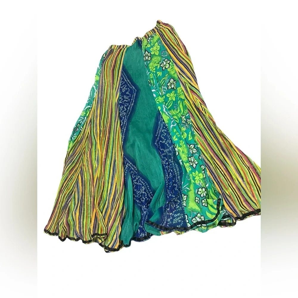 Soft Surroundings Maxi Skirt Sz TM Medium Boho Colorful Broom Hippie Pea… - Picture 2 of 4